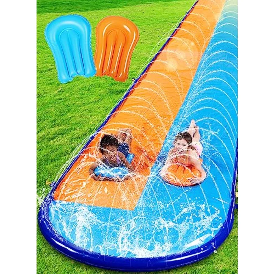 Double Water Slides, Heavy Duty Lawn Slide with Sprinkler and 2 Inflatable Boards Backyard Yard Lawn Summer Outdoor Water Toy f
Double Water Slides, Heavy Duty Lawn Slide with Sprinkler and 2 Inflatable Boards Backyard Yard Lawn Summer Outdoor Water Toy f