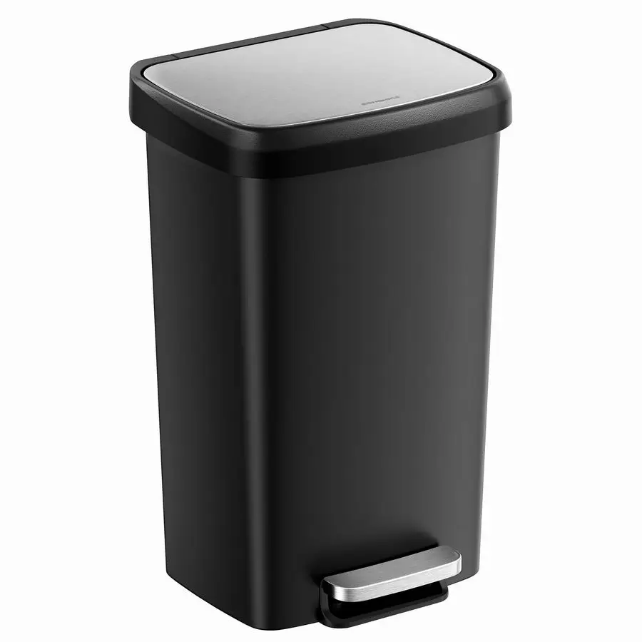 Plastic Kitchen Trash Can, 12Gallon 45 L Garbage Can with Stainless Steel Lid, Soft Close, Pedal Waste Bin with Wheels and Rear
Plastic Kitchen Trash Can, 12Gallon 45 L Garbage Can with Stainless Steel Lid, Soft Close, Pedal Waste Bin with Wheels and Rear