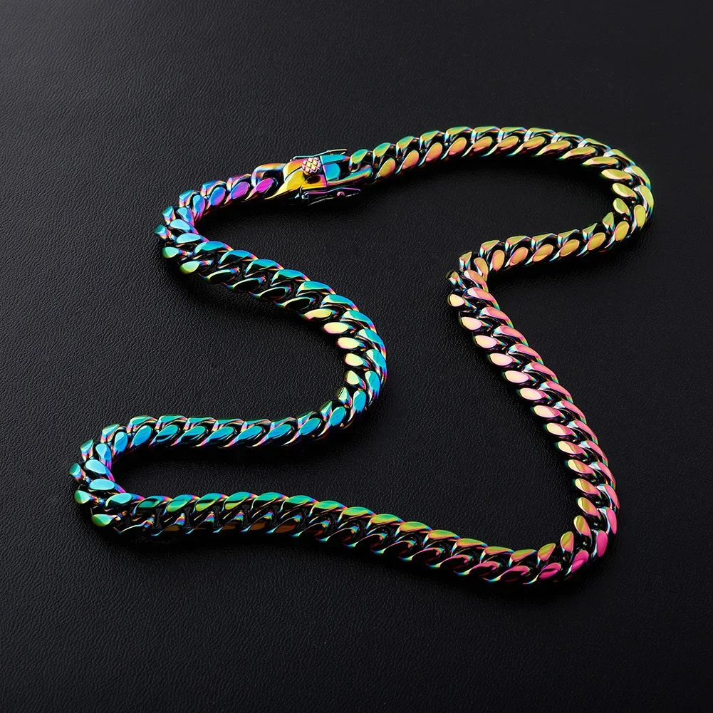 316L Stainless Steel Colorful Cuban Chain Necklace Bracelet Fashion Jewelry Set For Men Hip Hop Party Gift Accessories
316L Stainless Steel Colorful Cuban Chain Necklace Bracelet Fashion Jewelry Set For Men Hip Hop Party Gift Accessories