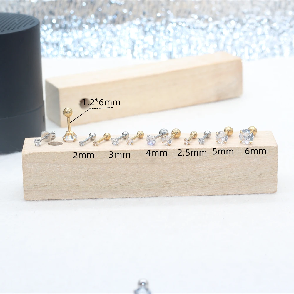 Mini 2mm 2.5mm Screw-back Stud Earrings Stainless Steel Classical AAA Round Clean Zircon Earring
Mini 2mm 2.5mm Screw-back Stud Earrings Stainless Steel Classical AAA Round Clean Zircon Earring