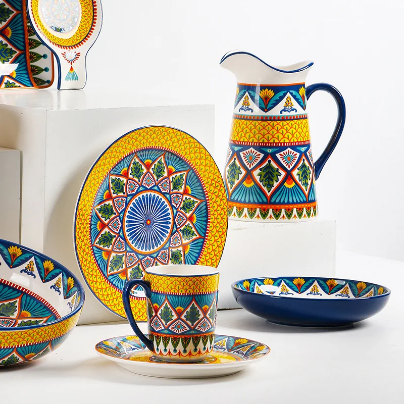 Creative American ceramic tableware salad bowl steak plate household dishes flat hand-painted rectangular soup bowl mug صحون
Creative American ceramic tableware salad bowl steak plate household dishes flat hand-painted rectangular soup bowl mug صحون