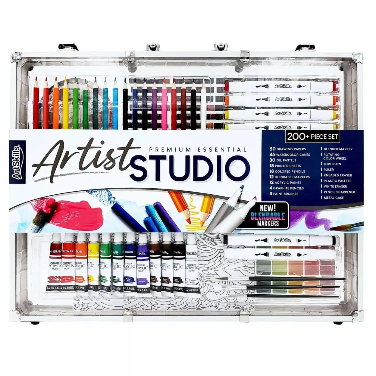ArtSkills Essential Portable Premium Art Supply Kit for Beginner, 200 Pieces Drawing Set for Kids & Teens
ArtSkills Essential Portable Premium Art Supply Kit for Beginner, 200 Pieces Drawing Set for Kids & Teens