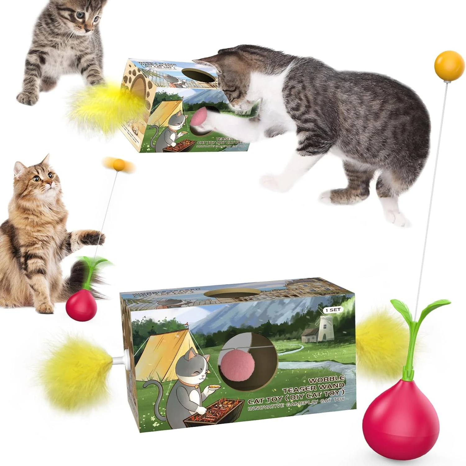 Durable and Sturdy Non-Tipping Double Cat Teaser Stick Toy for Endless Playtime Fun! Ensure long-lasting entertainment for your
Durable and Sturdy Non-Tipping Double Cat Teaser Stick Toy for Endless Playtime Fun! Ensure long-lasting entertainment for your