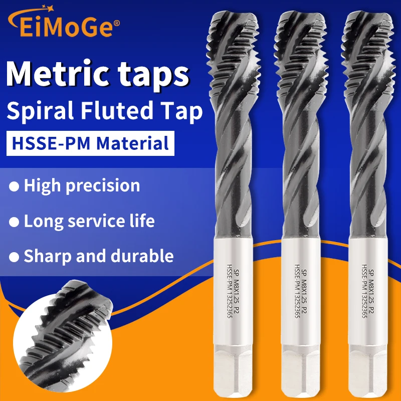 EIMOGE TAP HSSE-PM Spiral Flute Tap with JP Coating JIS Standard Blind Hole Machine Tap M1-M16
EIMOGE TAP HSSE-PM Spiral Flute Tap with JP Coating JIS Standard Blind Hole Machine Tap M1-M16