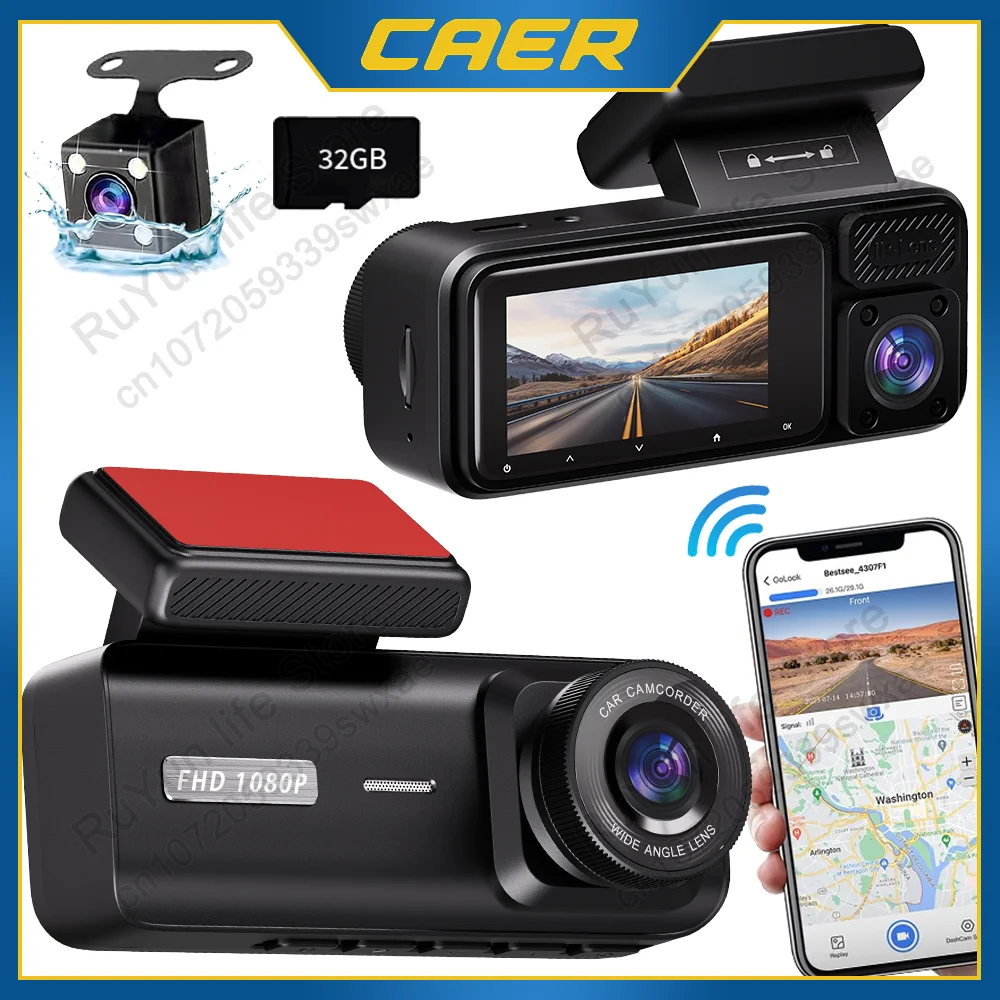 Dash Cam WIFI W/ IR Night Vision Loop Recording 2 inches IPS Screen 1080P 3 Camera with Rear Camera Video Recorder for Vehicles
Dash Cam WIFI W/ IR Night Vision Loop Recording 2 inches IPS Screen 1080P 3 Camera with Rear Camera Video Recorder for Vehicles