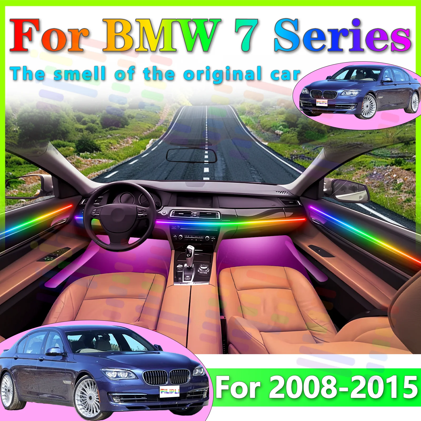 FILIPLI For BMW 7 Series F01 F02 LED Decoration Light Strip for Interior, APP - Operated 64Colors RGB Symphony for Better Drivin
FILIPLI For BMW 7 Series F01 F02 LED Decoration Light Strip for Interior, APP - Operated 64Colors RGB Symphony for Better Drivin