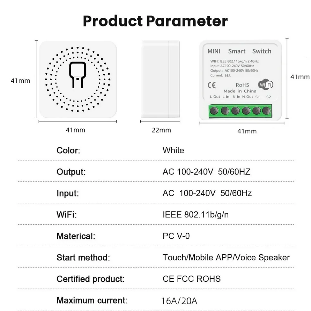 16A 2-way Control Tuya WiFi Smart Switch with Energy Monitor Switch Mini Smart Breaker Smart Life Control Alexa Via Google Home
16A 2-way Control Tuya WiFi Smart Switch with Energy Monitor Switch Mini Smart Breaker Smart Life Control Alexa Via Google Home