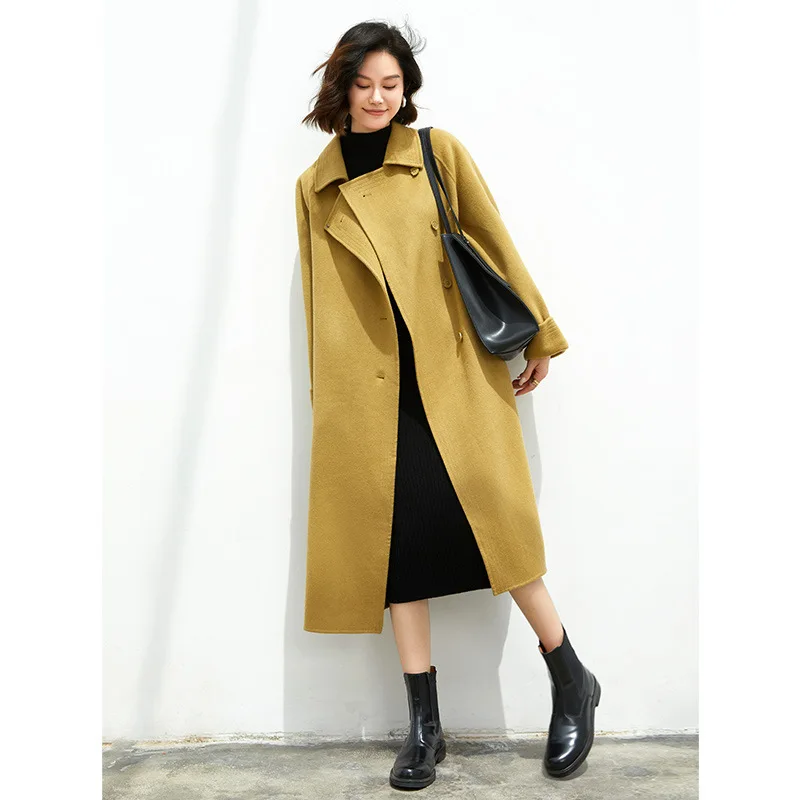 Double Sided Cashmere Coat Women Long Loose Woolen Coat 2022 Winter New Yellow
Double Sided Cashmere Coat Women Long Loose Woolen Coat 2022 Winter New Yellow