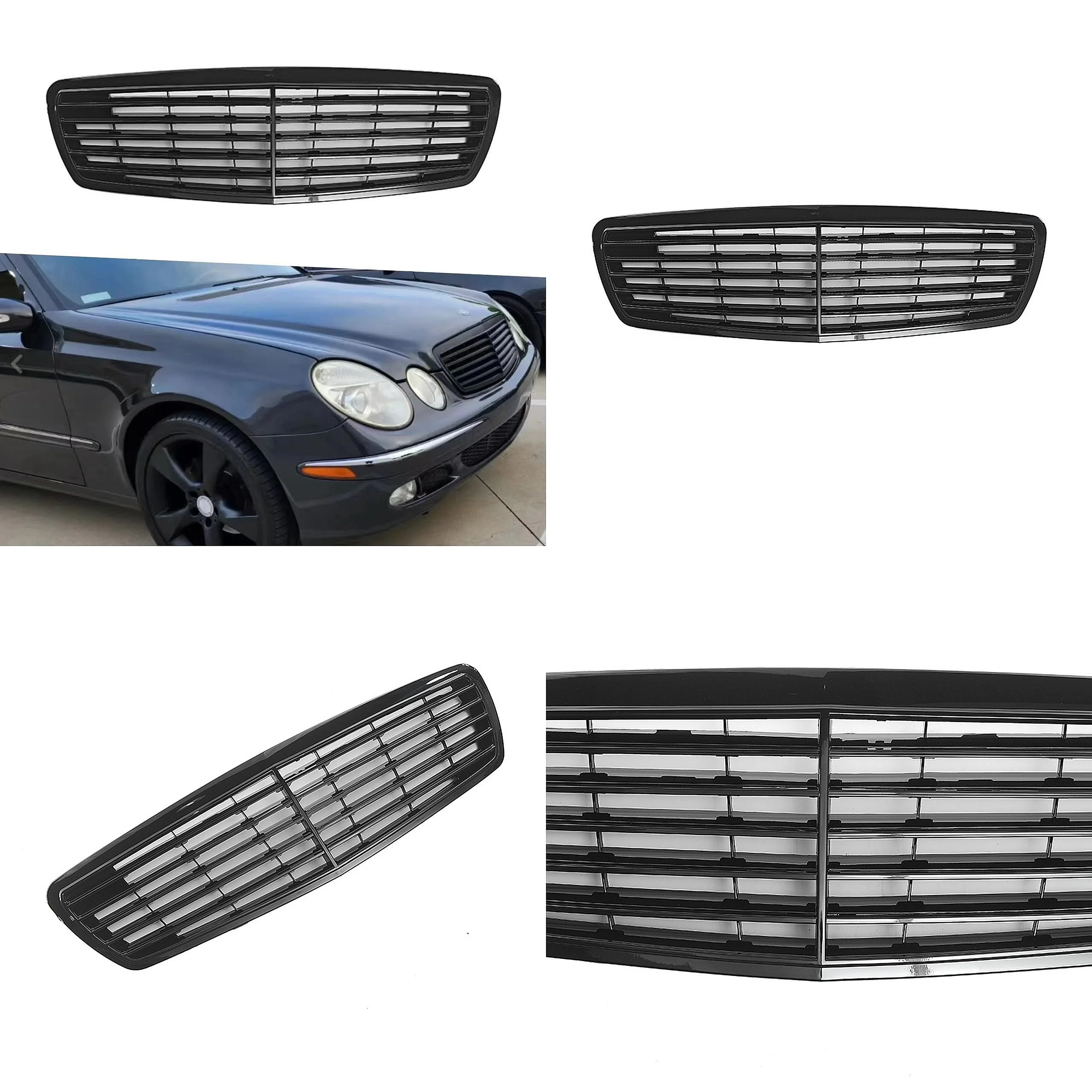 Gloss Black OE Style Front Grille for Mercedes E-Class W211 2003-2005 Replacement
Gloss Black OE Style Front Grille for Mercedes E-Class W211 2003-2005 Replacement