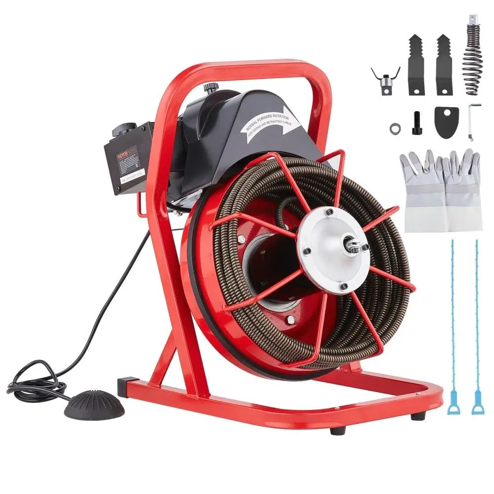 Manual Drain Cleaner Auger 50FT x 1/2 Inch with Four Cutters for Clogs and Blockages 
Manual Drain Cleaner Auger 50FT x 1/2 Inch with Four Cutters for Clogs and Blockages