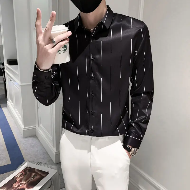 Autumn 2022 Brand Fashions Casual Slim Fit Long Sleeve Blouse Business Casual Streetwear Clothes Striped Shirts Male Tops W154
Autumn 2022 Brand Fashions Casual Slim Fit Long Sleeve Blouse Business Casual Streetwear Clothes Striped Shirts Male Tops W154