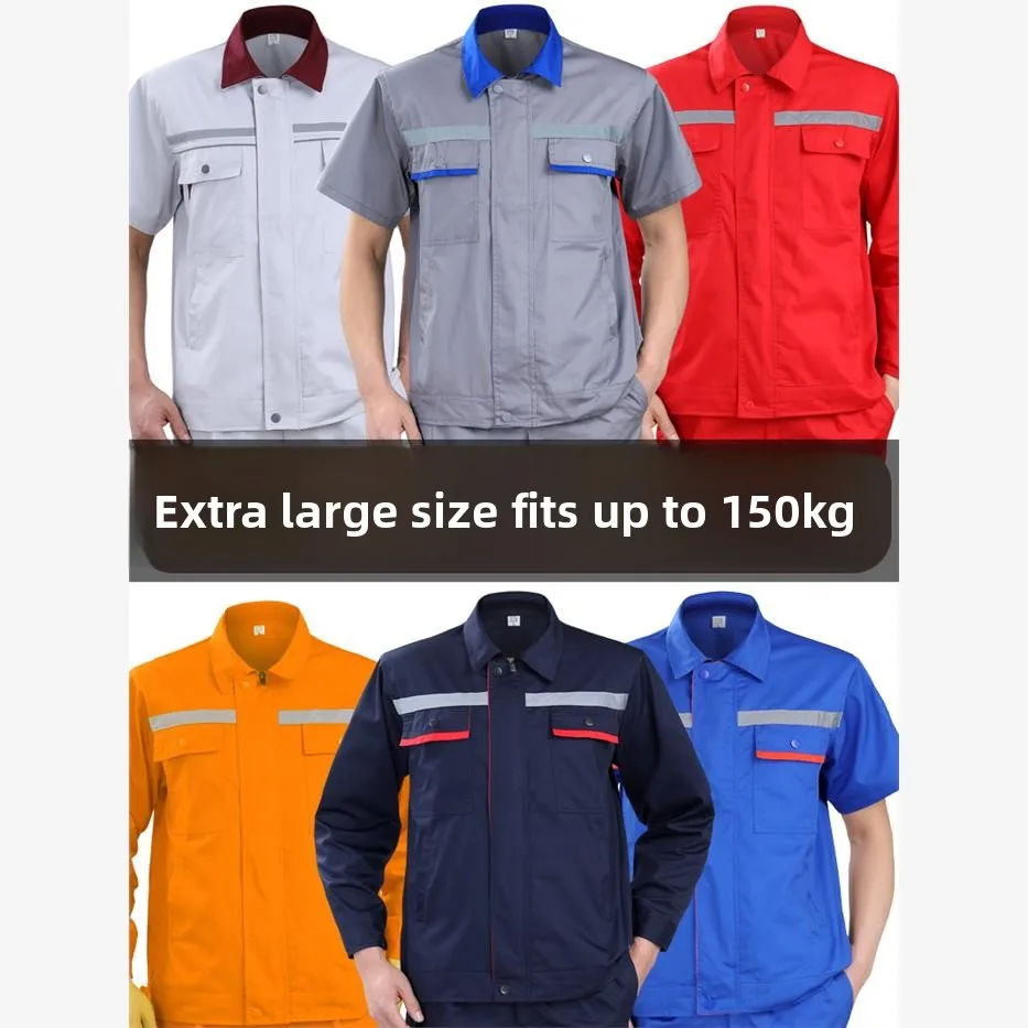 Loose Fit Summer Thin Short Sleeve Work Uniform Set for Men Large Size Labor Protection Cotton Blend Fabric Industrial Workwear
Loose Fit Summer Thin Short Sleeve Work Uniform Set for Men Large Size Labor Protection Cotton Blend Fabric Industrial Workwear
