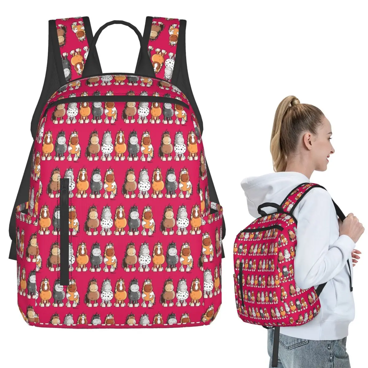 Cartoon Colorful Horses Backpack Student BookBag Children School Bag Laptop Shoulder Bags Men Women
Cartoon Colorful Horses Backpack Student BookBag Children School Bag Laptop Shoulder Bags Men Women