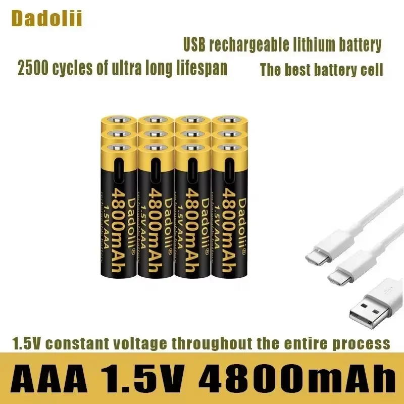 2025 Dadoli original USB rechargeable lithium-ion battery, 1.5V AAA battery, 4800mAh/lithium-ion, toy, MP3 player, keyboard
2025 Dadoli original USB rechargeable lithium-ion battery, 1.5V AAA battery, 4800mAh/lithium-ion, toy, MP3 player, keyboard
