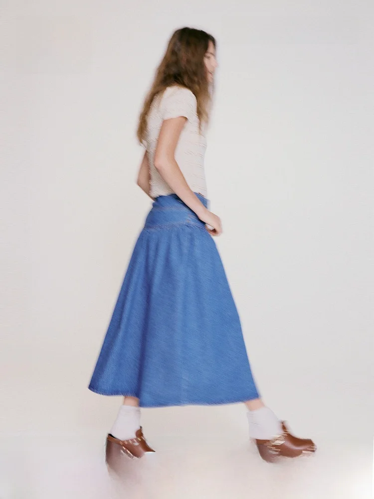 H&M Women's Denim Skirt Casual Style Pleated Bell Bottoms Vacation Theme Loose Fit mid Waist Cotton Spring 2026
H&M Women's Denim Skirt Casual Style Pleated Bell Bottoms Vacation Theme Loose Fit mid Waist Cotton Spring 2026