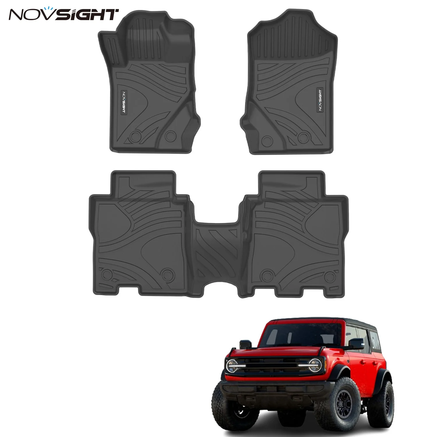 NOVSIGHT Floor Mats for Cars, Car Mats for Ford for Bronco for 2021-2023, TPE All Weather Floor Mats
NOVSIGHT Floor Mats for Cars, Car Mats for Ford for Bronco for 2021-2023, TPE All Weather Floor Mats