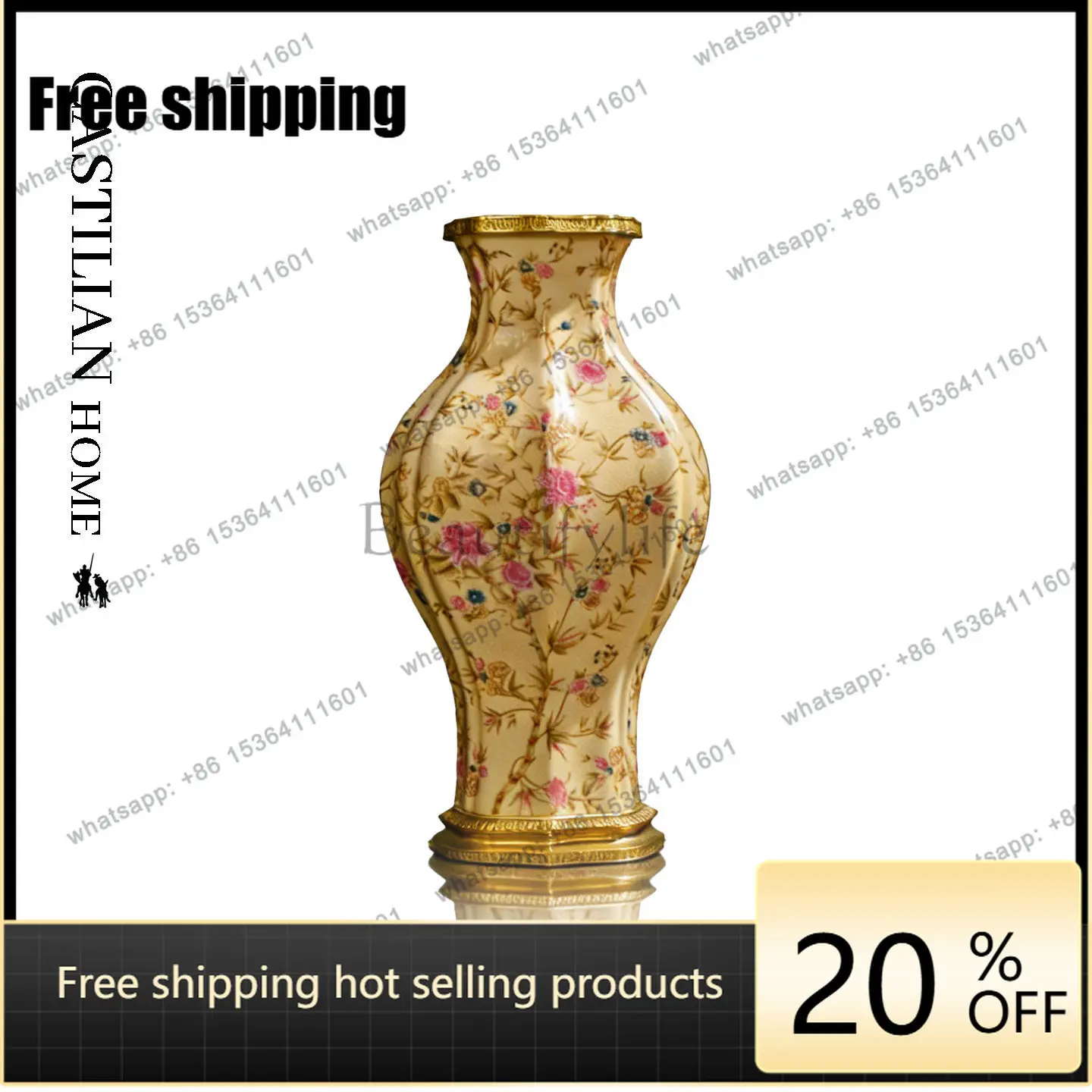 HOT French light luxury high-end ceramic vase high-end flower arrangement art decorative ornament C5951
HOT French light luxury high-end ceramic vase high-end flower arrangement art decorative ornament C5951