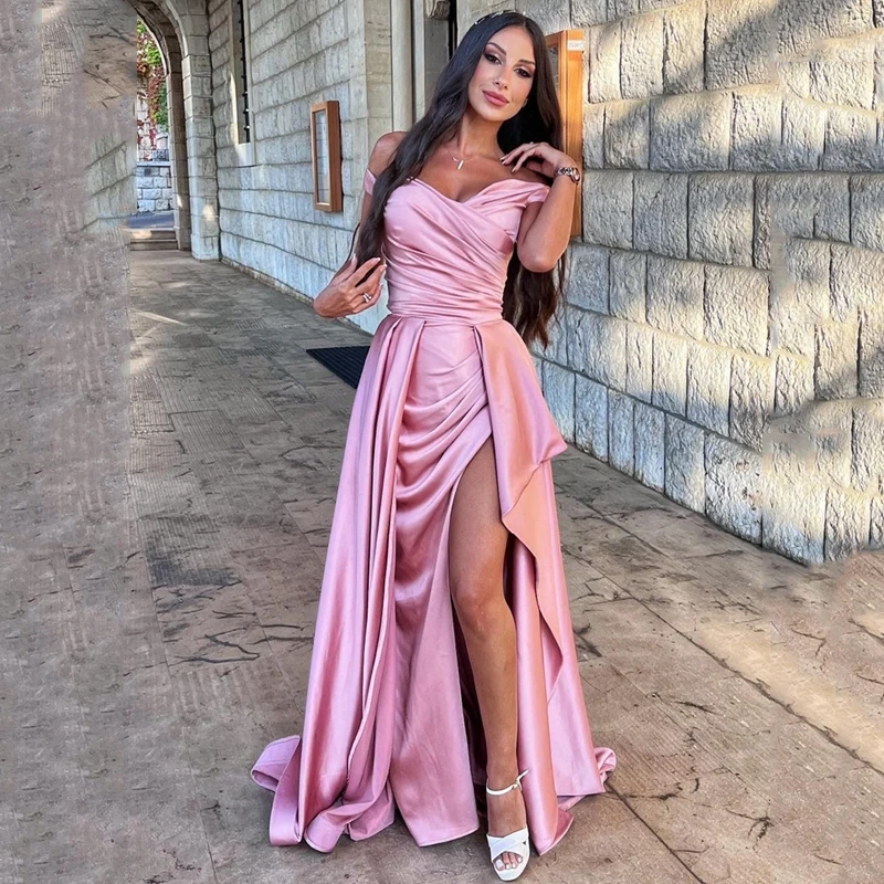 Thinyfull Pink Mermaid Prom Dresses Off The Shoulder Split Evening Dress Formal Saudi Arabia Cocktail Party Gowns Custom Size
Thinyfull Pink Mermaid Prom Dresses Off The Shoulder Split Evening Dress Formal Saudi Arabia Cocktail Party Gowns Custom Size