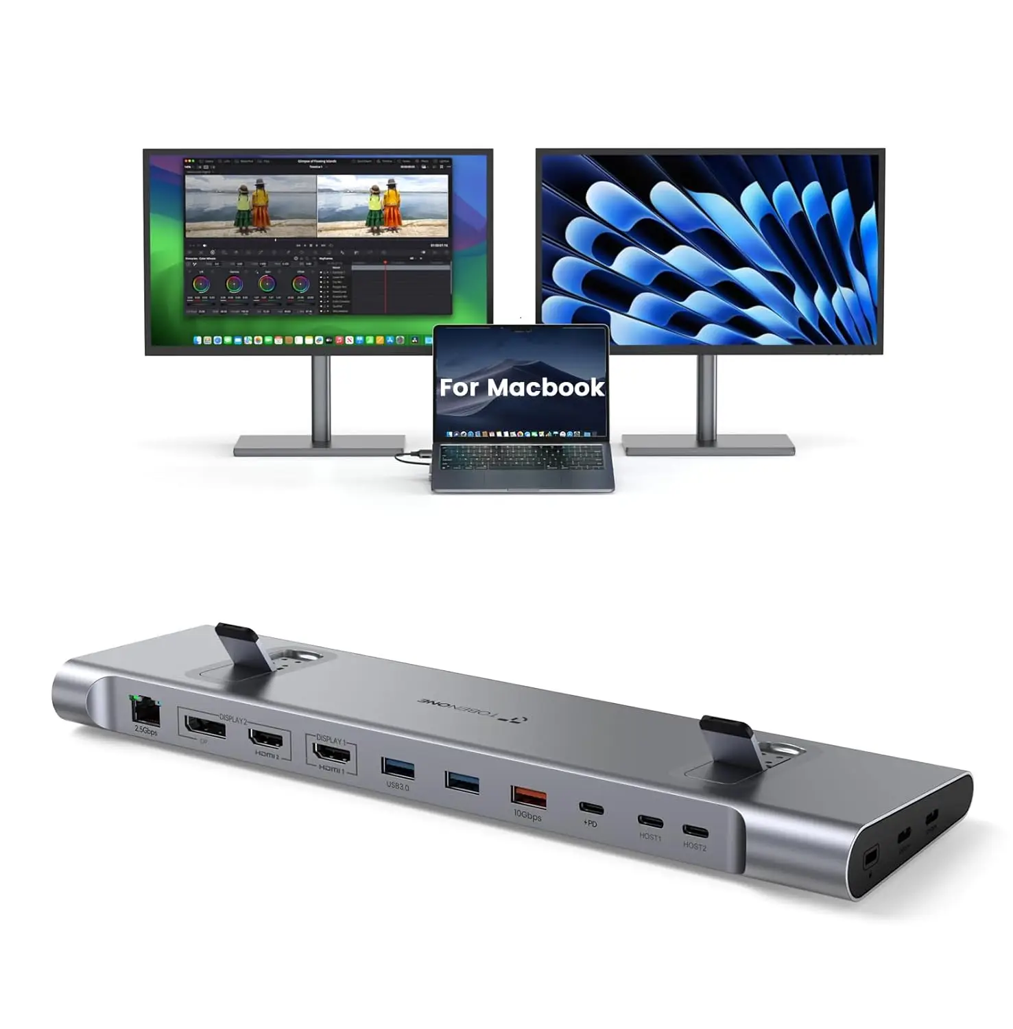 Док-станция USB-C с двумя портами 4K@60Hz, Ethernet 2.5Gbps, питанием 100W и портами HDMI/DP для ноутбуков Mac
Док-станция USB-C с двумя портами 4K@60Hz, Ethernet 2.5Gbps, питанием 100W и портами HDMI/DP для ноутбуков Mac