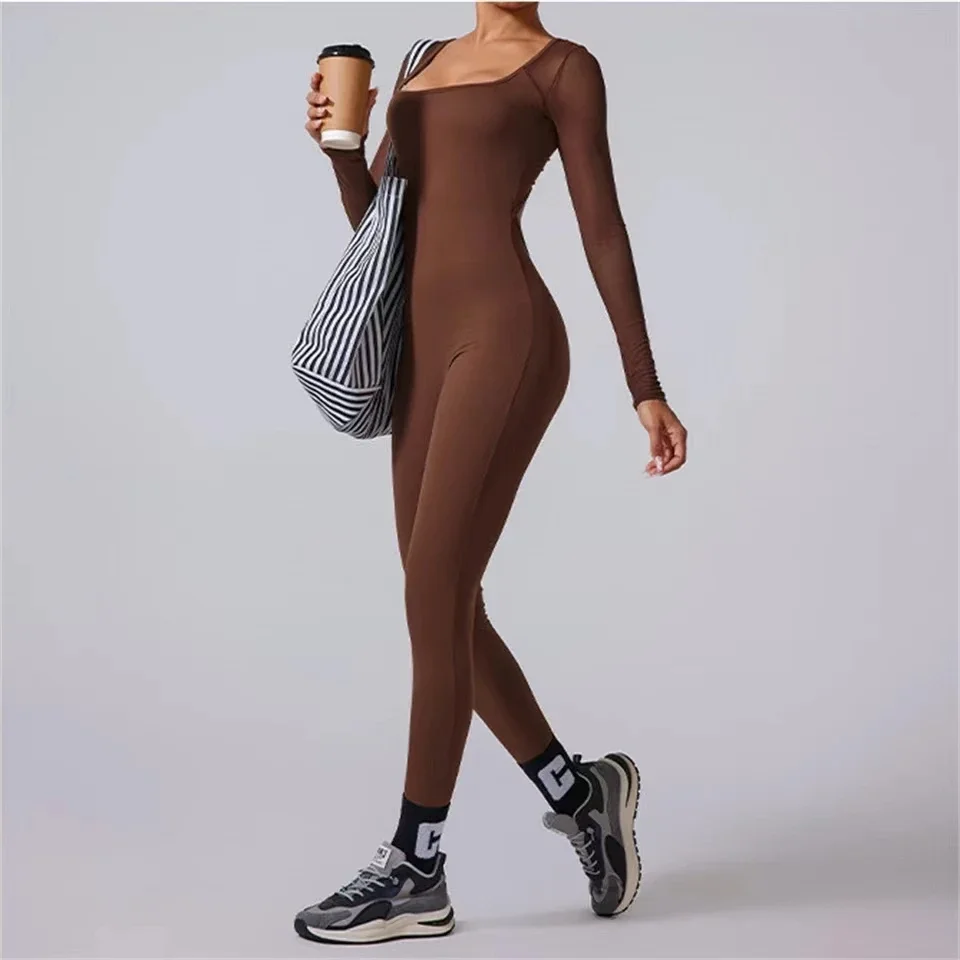 New Pad Mesh Long Sleeve Shirt Women Sportwear Yoga Set Outfit Fitness Workout Legging One-piece Jumpsuit Gym Sports Bodysuit
New Pad Mesh Long Sleeve Shirt Women Sportwear Yoga Set Outfit Fitness Workout Legging One-piece Jumpsuit Gym Sports Bodysuit