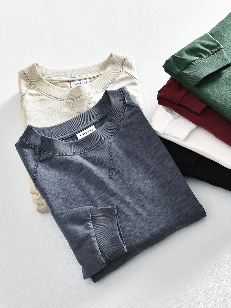 High Grammage Pure Cotton Bamboo Rayon Long Sleeve round Neck Color Men's Fashion Casual T-Shirt Autumn New Style
High Grammage Pure Cotton Bamboo Rayon Long Sleeve round Neck Color Men's Fashion Casual T-Shirt Autumn New Style