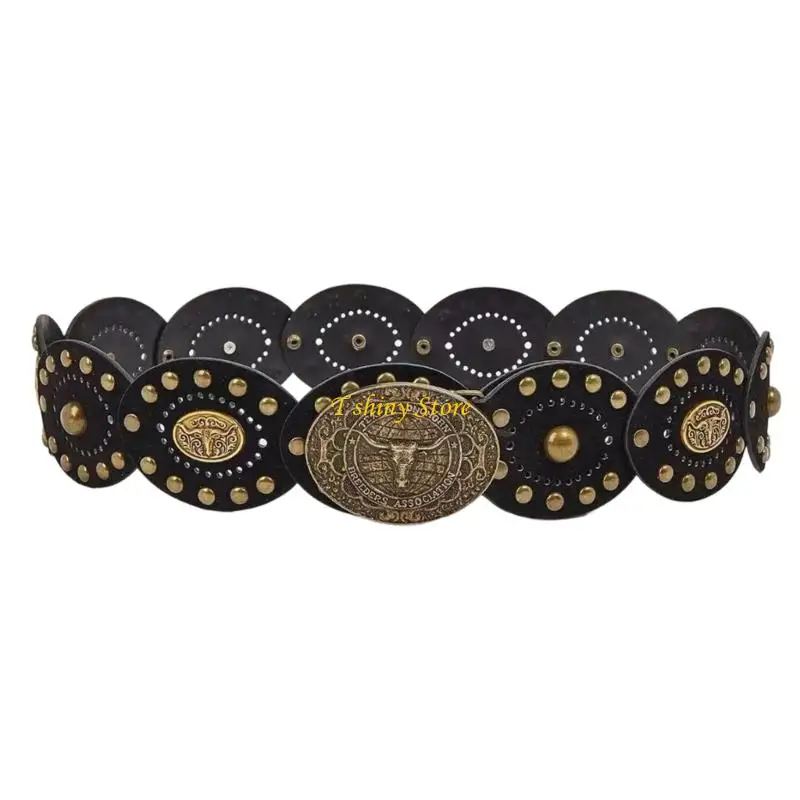 N58F Chinese Round Cake Waist Belt Practical PU Leather Adjustable Belt Matching Belt for Jeans Dress and Skirts
N58F Chinese Round Cake Waist Belt Practical PU Leather Adjustable Belt Matching Belt for Jeans Dress and Skirts