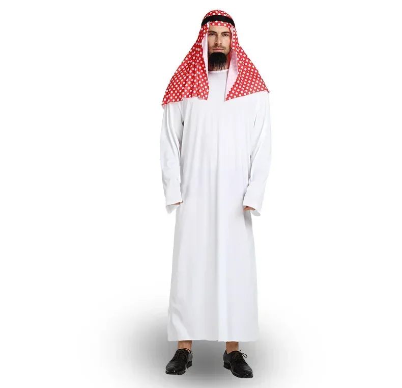 Adult Men's Stage Clothing Arabic Prince White Arabic Performance Stage Dress Red Headscarf Dubai Style Western Trade Party Cost
Adult Men's Stage Clothing Arabic Prince White Arabic Performance Stage Dress Red Headscarf Dubai Style Western Trade Party Cost