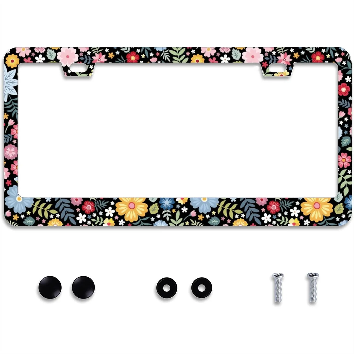 Colorful Floral Stainless Steel License Plate Frame with Screws, Fits Standard US Vehicles 12.2x6 Inches
Colorful Floral Stainless Steel License Plate Frame with Screws, Fits Standard US Vehicles 12.2x6 Inches