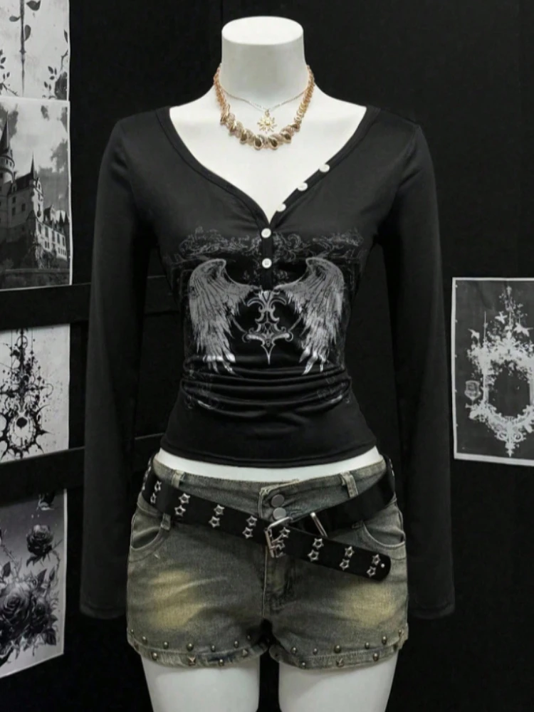 Women's Slim Fit Long Sleeve T-Shirt Y2K round Neck Printed Spicy Girl Top for Autumn Winter Tight Fitting Slimming
Women's Slim Fit Long Sleeve T-Shirt Y2K round Neck Printed Spicy Girl Top for Autumn Winter Tight Fitting Slimming