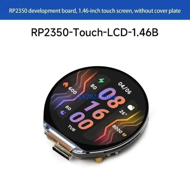 F3KE Multifunction RP2350 Microcontroller Development Board 1.46inch Round Capacitive Touchable Screen Display Expansion Board