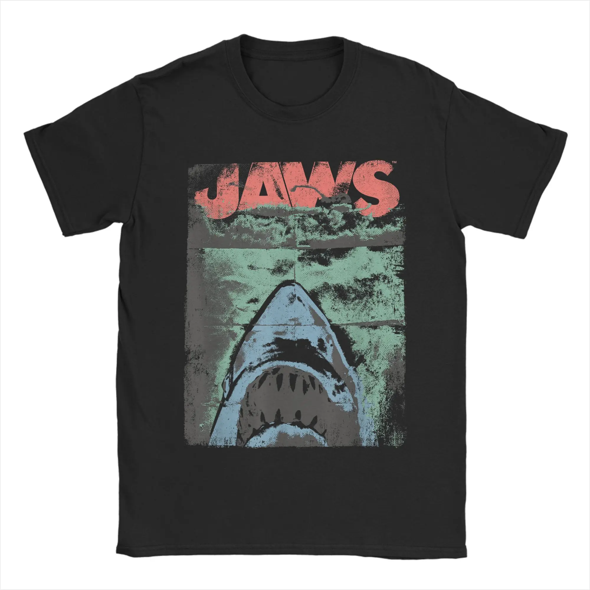 Мужская футболка Jaws с потертостями в стиле ретро, забавные футболки с изображением акулы, футболка с короткими рукавами и круглым вырезом, летняя одежда из 100% хлопка
Мужская футболка Jaws с потертостями в стиле ретро, забавные футболки с изображением акулы, футболка с короткими рукавами и круглым вырезом, летняя одежда из 100% хлопка