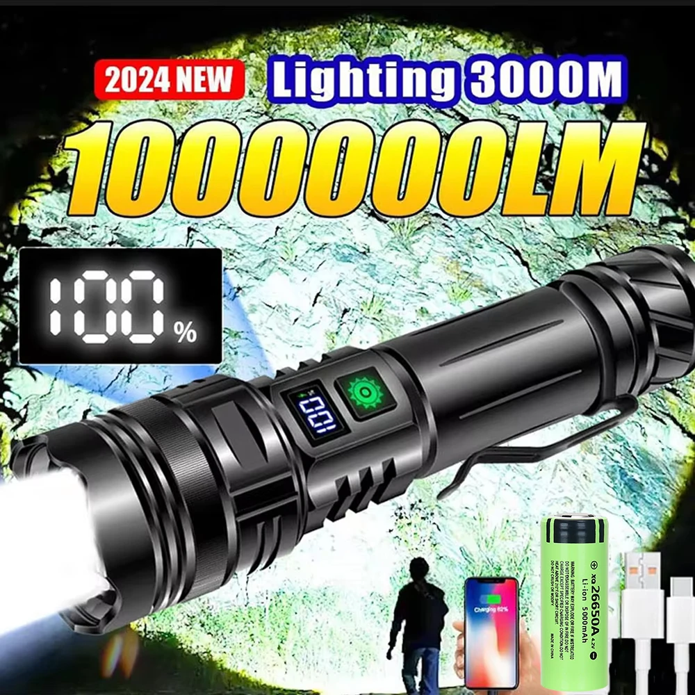 Rechargeable GT10 Flashlight Super Bright Portable Ultra Power Long Range Tactical Torch Lamp Outdoor Emergency Camping Lantern
Rechargeable GT10 Flashlight Super Bright Portable Ultra Power Long Range Tactical Torch Lamp Outdoor Emergency Camping Lantern
