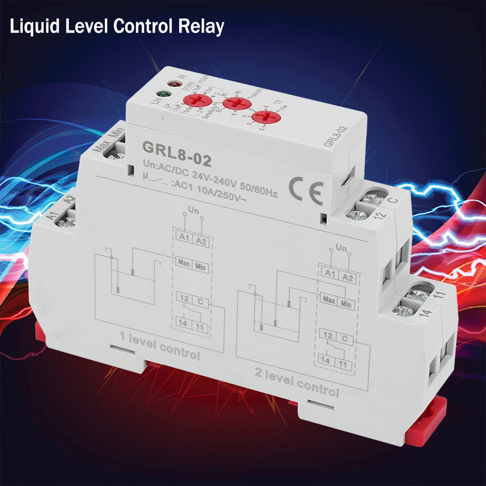 GRL8-02 Liquid Level Controller Relay GRL8-02 Liquid Level Control Relay Water Level Controller 10A AC/ 24V-240V
GRL8-02 Liquid Level Controller Relay GRL8-02 Liquid Level Control Relay Water Level Controller 10A AC/ 24V-240V