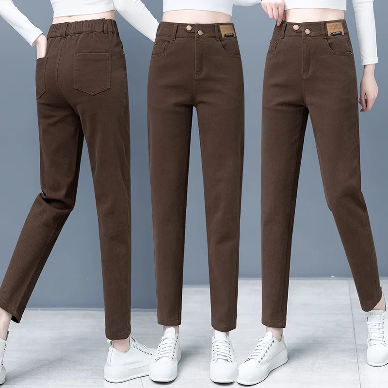 High Waist Straight Leg Harem Jeans Women's Loose Casual Nine Point Ankle Length Thin Cotton Stretch Denim Pants for Autumn
High Waist Straight Leg Harem Jeans Women's Loose Casual Nine Point Ankle Length Thin Cotton Stretch Denim Pants for Autumn