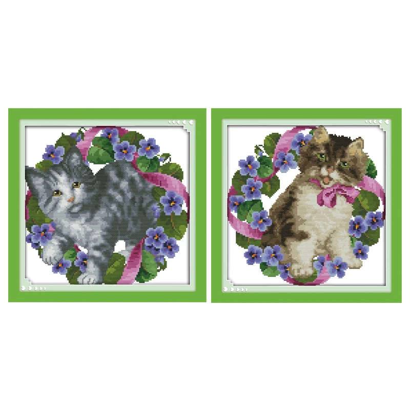 Cross-stitch Complete Set Ribbon Kitten With Pattern Stamped Printed Counted Unprinted Cloth DMC Needlework Hand Made Home Decor
Cross-stitch Complete Set Ribbon Kitten With Pattern Stamped Printed Counted Unprinted Cloth DMC Needlework Hand Made Home Decor