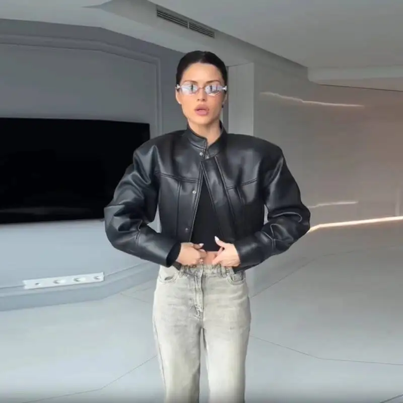 Slim Fit Faux Leather Jacket Women Classic Moto Biker PU Fitted Zipper Jackets Spring Autumn Basic Bomber Coat Street Outerwear
Slim Fit Faux Leather Jacket Women Classic Moto Biker PU Fitted Zipper Jackets Spring Autumn Basic Bomber Coat Street Outerwear