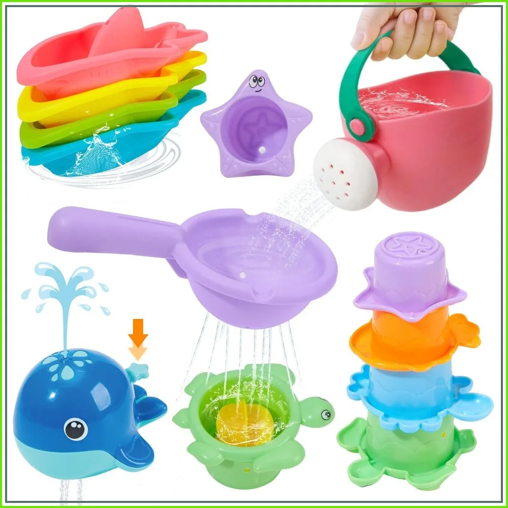 11PCS Safe & Easy-Clean Bath Toys for Babies 12M+ | Fun Floating Boats, Spoon & Watering Can
11PCS Safe & Easy-Clean Bath Toys for Babies 12M+ | Fun Floating Boats, Spoon & Watering Can