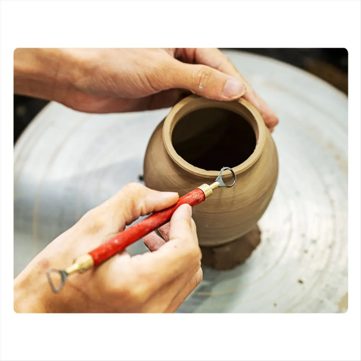 Tungsten Steel Double-Head Trimming Scraper Wooden Handle Sculpture Trimming Ceramic Texture Carving Pottery Tool L-A42I
Tungsten Steel Double-Head Trimming Scraper Wooden Handle Sculpture Trimming Ceramic Texture Carving Pottery Tool L-A42I