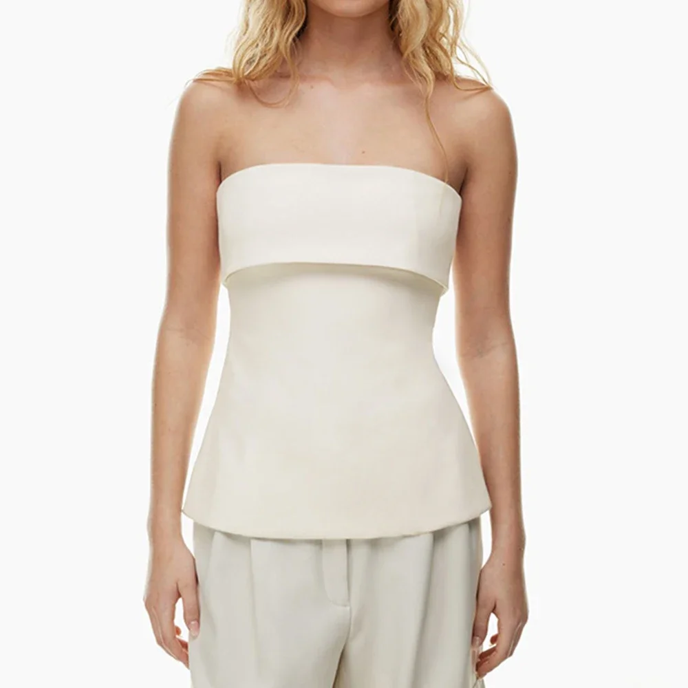 Blouses Spring Summer Simple Basics Solid Color Off Shoulder Strapless Casual Blouses For Women
Blouses Spring Summer Simple Basics Solid Color Off Shoulder Strapless Casual Blouses For Women