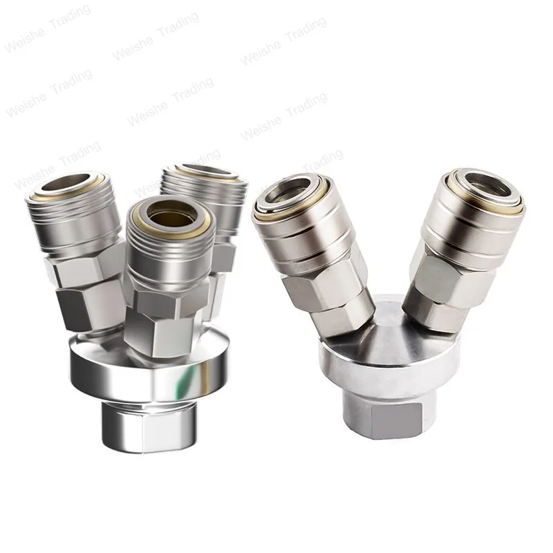 Pneumatic trachea quick connector C-type self-locking round tee round two-way air compressor air pump air outlet shunt
Pneumatic trachea quick connector C-type self-locking round tee round two-way air compressor air pump air outlet shunt
