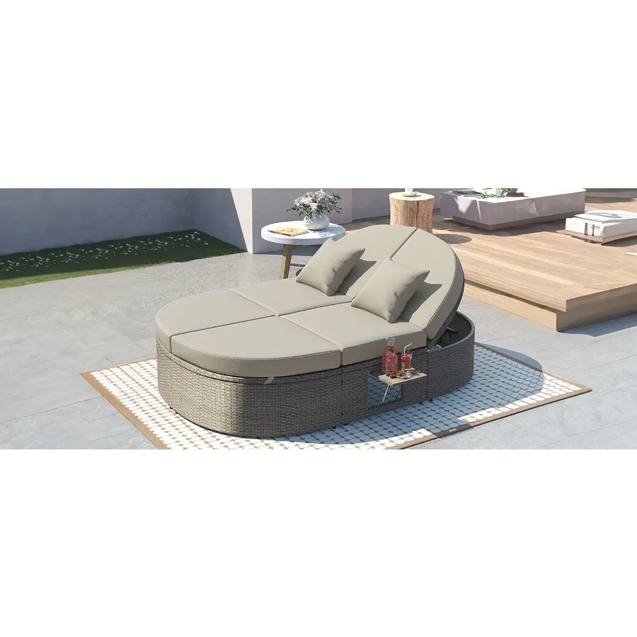 TOPMAX Уличная солнечная кровать для патио, кушетка на 2 человека с подушками и подушками, садовый шезлонг из ротанга с регулируемой спинкой
TOPMAX Уличная солнечная кровать для патио, кушетка на 2 человека с подушками и подушками, садовый шезлонг из ротанга с регулируемой спинкой