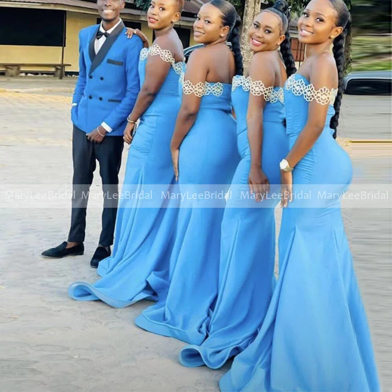 Plus Size Blue Bridesmaid Dresses with One Shoulder Venice Lace Strap Vestidos Formal Gown Elegant Dress Women for Wedding Party
Plus Size Blue Bridesmaid Dresses with One Shoulder Venice Lace Strap Vestidos Formal Gown Elegant Dress Women for Wedding Party