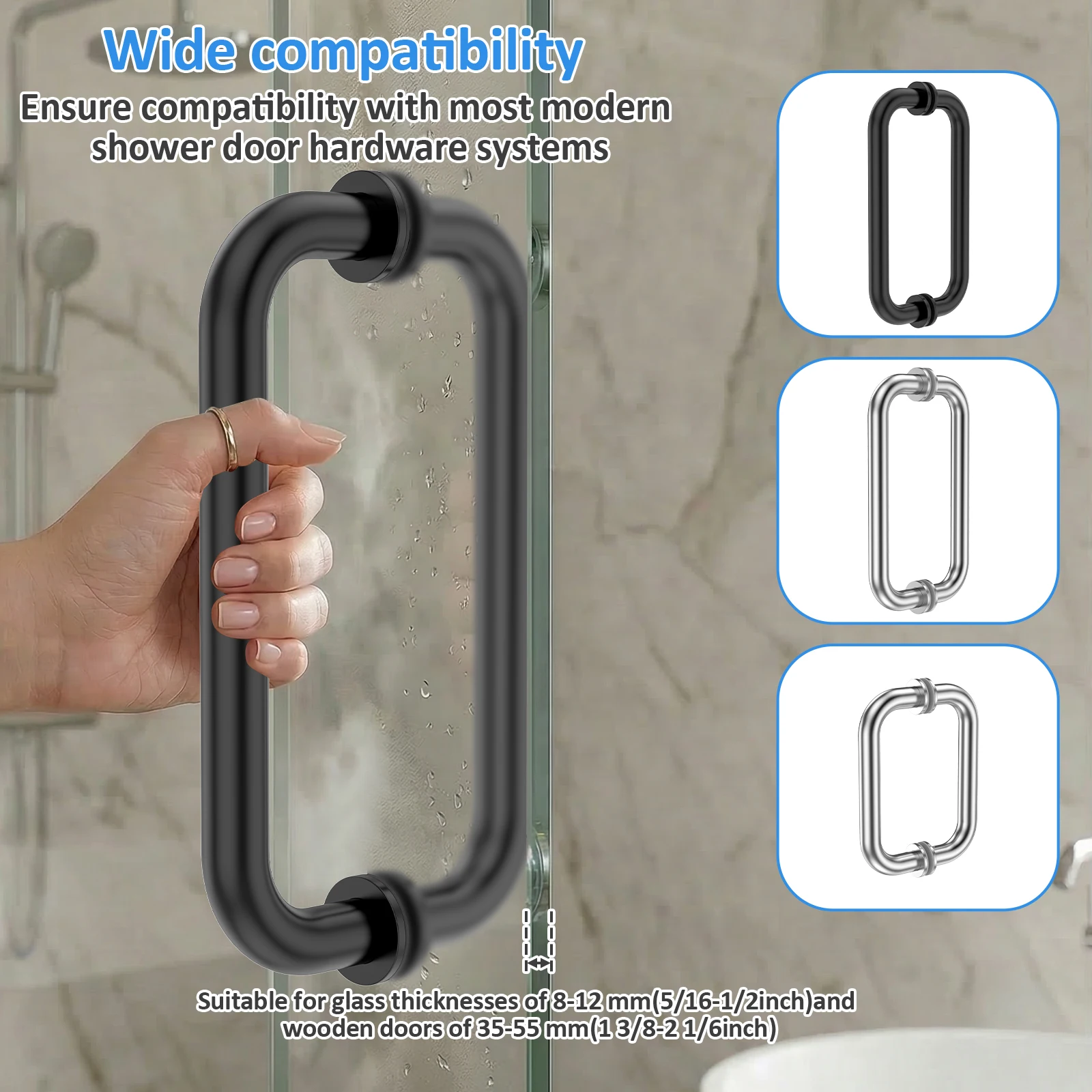C-Shaped Glass Shower Door Push Pull Handle Bathroom Shower Door Replacement Handles Back to Back 304 Stainless Steel Pull Hard
C-Shaped Glass Shower Door Push Pull Handle Bathroom Shower Door Replacement Handles Back to Back 304 Stainless Steel Pull Hard