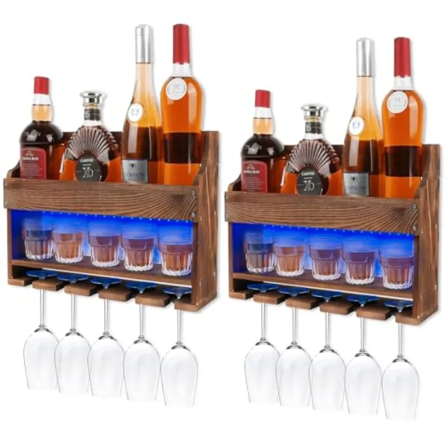 Wooden Wine Rack Wall Mounted with LED Light Wall Wine Rack Bar Liquor Shelf Wine Glass Holder Wall Mounted Floating Bar Shelve
Wooden Wine Rack Wall Mounted with LED Light Wall Wine Rack Bar Liquor Shelf Wine Glass Holder Wall Mounted Floating Bar Shelve