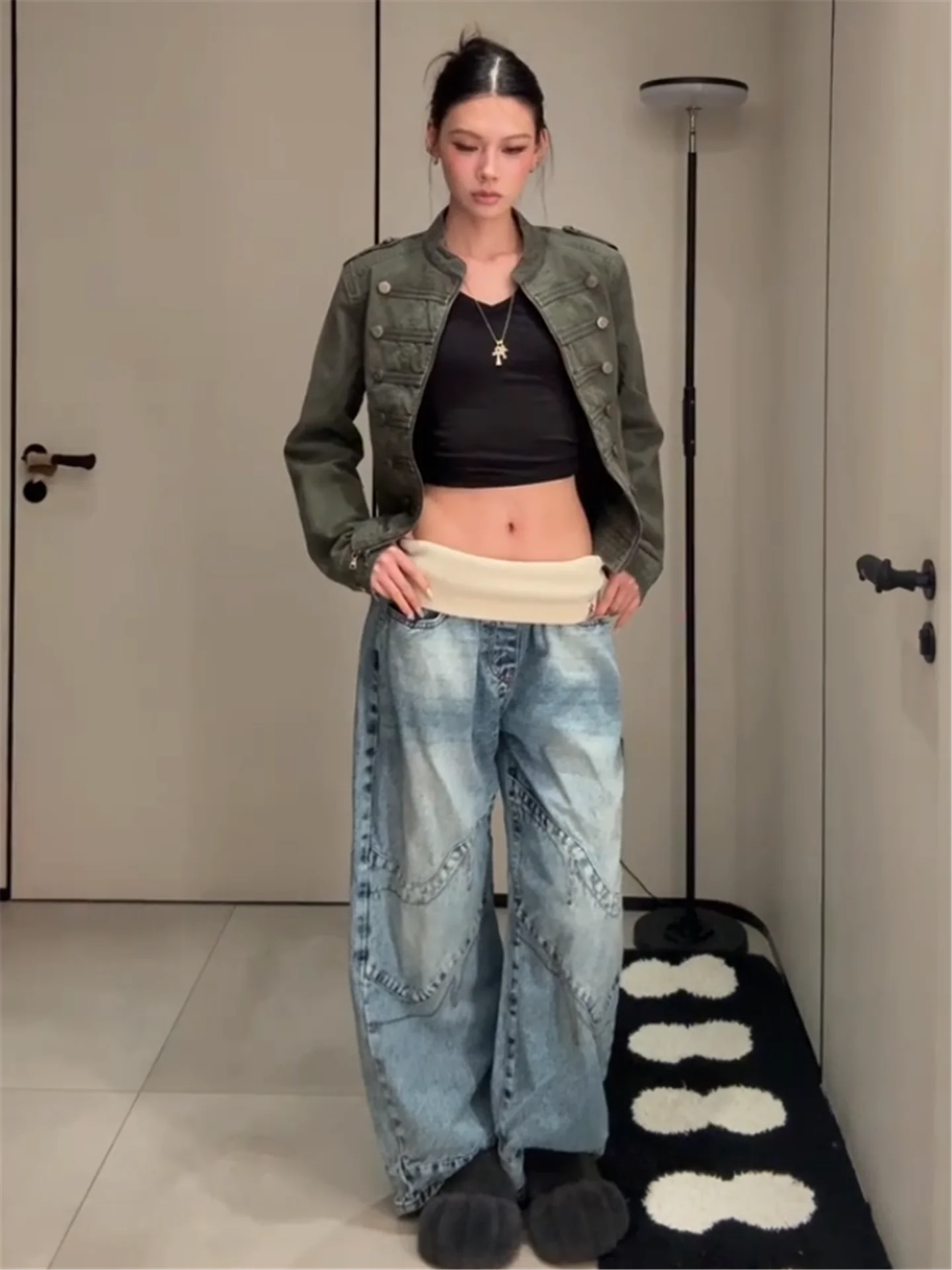 High Waist Extended Patchwork Vintage Blue Low Waist Straight Leg Jeans Women Summer Loose Slimming Floor Length Wide Leg Pants
High Waist Extended Patchwork Vintage Blue Low Waist Straight Leg Jeans Women Summer Loose Slimming Floor Length Wide Leg Pants