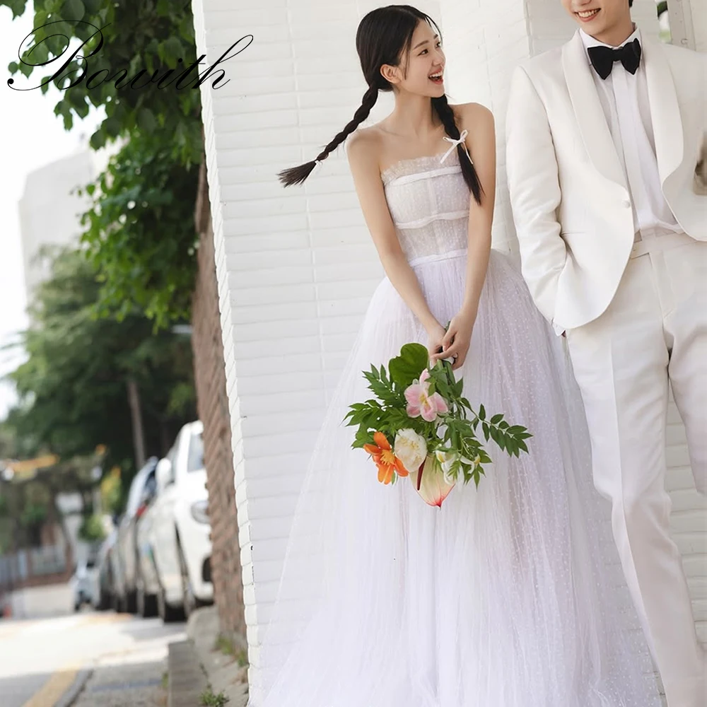 Bowith Strapless Lovely Wedding Dresses Customized Korea Photoshoot Floor-Length Sleeveless Bridal Gowns Evening Dresses
Bowith Strapless Lovely Wedding Dresses Customized Korea Photoshoot Floor-Length Sleeveless Bridal Gowns Evening Dresses