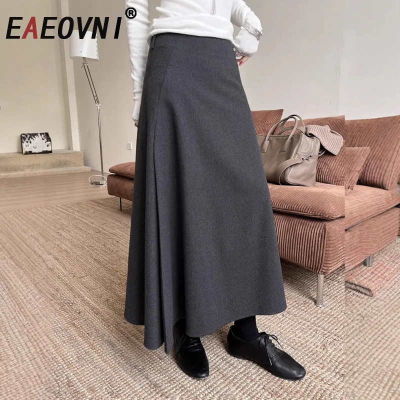 EAEOVNI женская элегантная шерстяная юбка с высокой талией и складками, однотонные модные юбки трапециевидной формы, повседневные осенне-зимние новинки
EAEOVNI женская элегантная шерстяная юбка с высокой талией и складками, однотонные модные юбки трапециевидной формы, повседневные осенне-зимние новинки