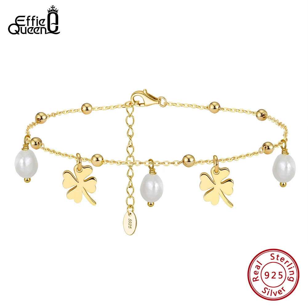 Effie Queen Fashion 14K Gold Chain Anklet with Pearl &Four-Leaf Clover for Women Summer Beach Anklets Foot Chains Jewelry SA54
Effie Queen Fashion 14K Gold Chain Anklet with Pearl &Four-Leaf Clover for Women Summer Beach Anklets Foot Chains Jewelry SA54