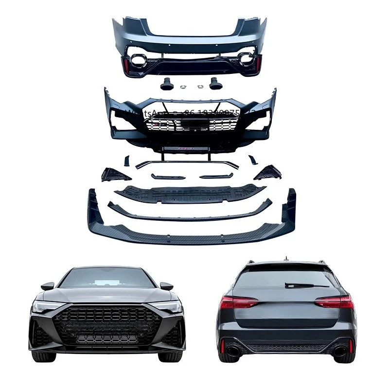 RS6 Car Modification New Front and Rear Bumper Body Kit with Fog Light Grille Bolt-On Car Upgrade
RS6 Car Modification New Front and Rear Bumper Body Kit with Fog Light Grille Bolt-On Car Upgrade