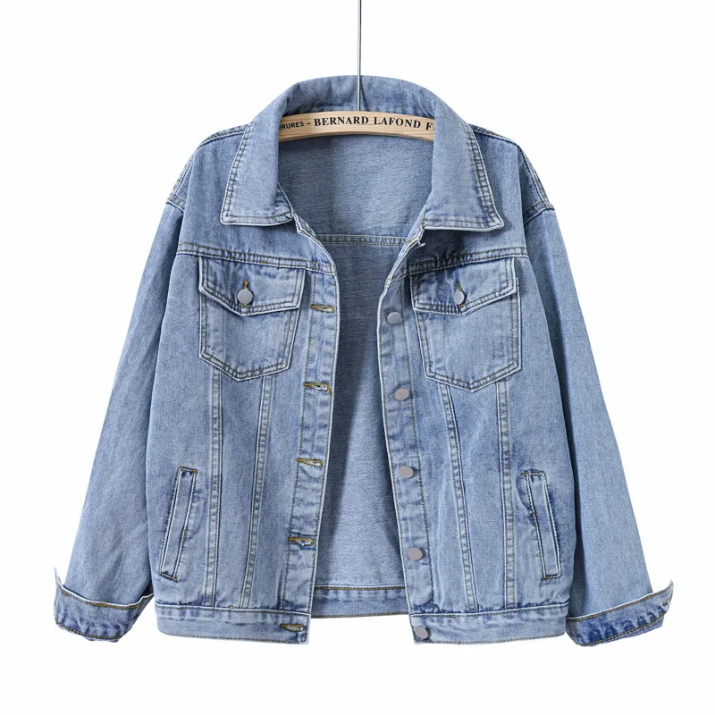 Streetwear Blue Denim Jacket Women's Washed Cotton Jeans Coat Oversize Loose Outerwear Female Short Casual Tops Spring Autumn
Streetwear Blue Denim Jacket Women's Washed Cotton Jeans Coat Oversize Loose Outerwear Female Short Casual Tops Spring Autumn